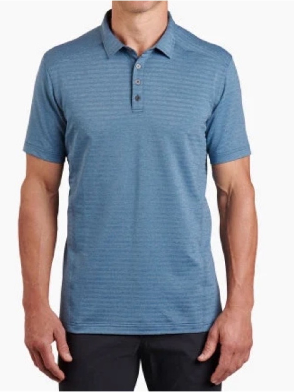 Kuhl AirKuhl Polo Men’s L Medium Blue Performance Golf Shirt Lightweight